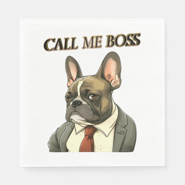 French Bulldog in a Suit   Napkins (Front)