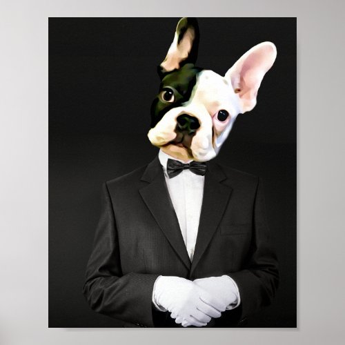 French Bulldog in a Tux Poster
