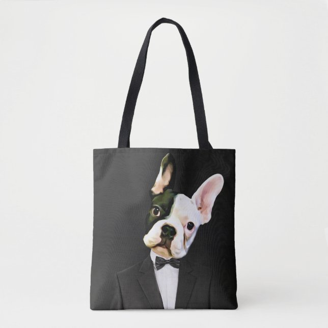 French Bulldog in a Tuxedo Tote Bag (Front)