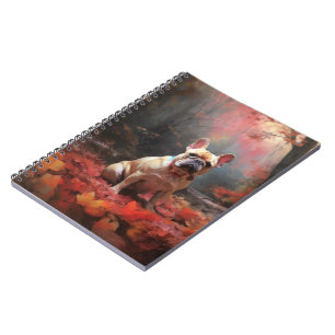 French Bulldog in Autumn Leaves Fall Inspire Notebook