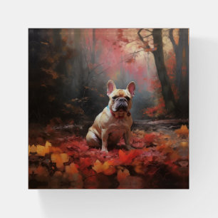 French Bulldog in Autumn Leaves Fall Inspire Paperweight