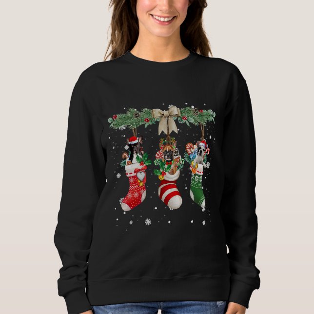 French Bulldog In Christmas Socks Sweatshirt (Front)