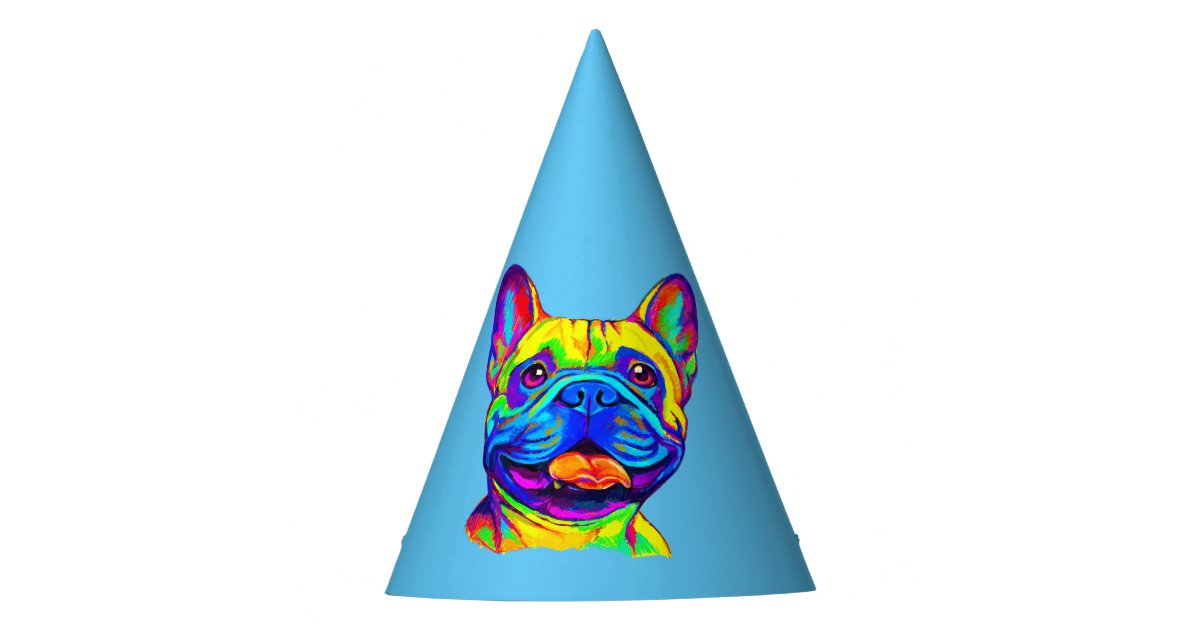 French Bulldog in Colors Birthday Party Hat
