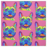 French Bulldog in Colors Fabric