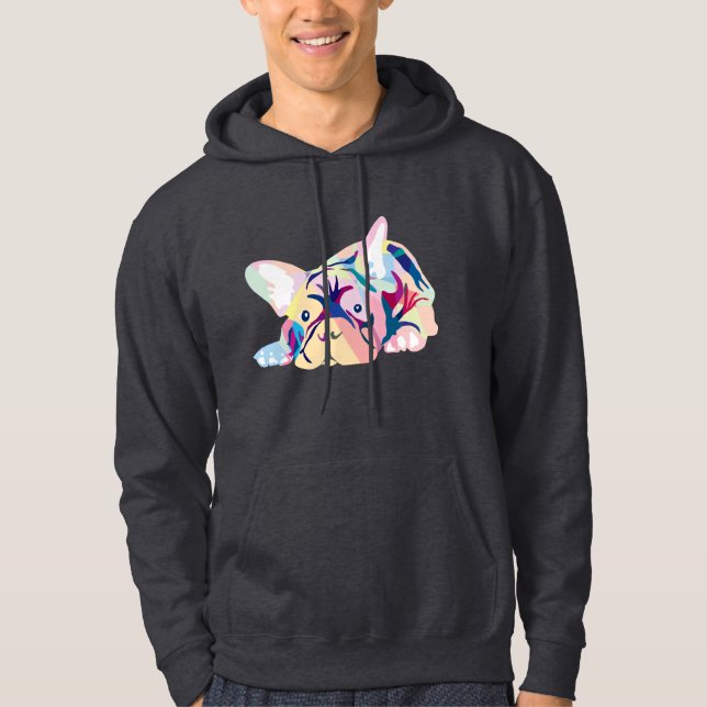 French bulldog in colors hoodie (Front)