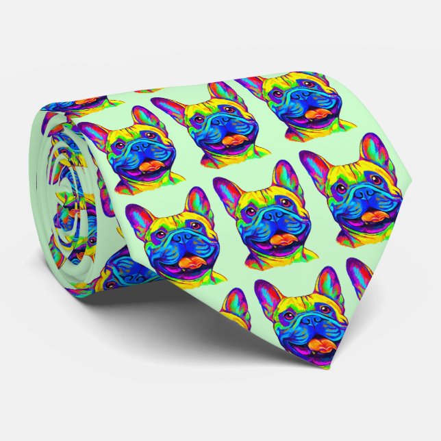 French Bulldog in Colors Tie (Rolled)