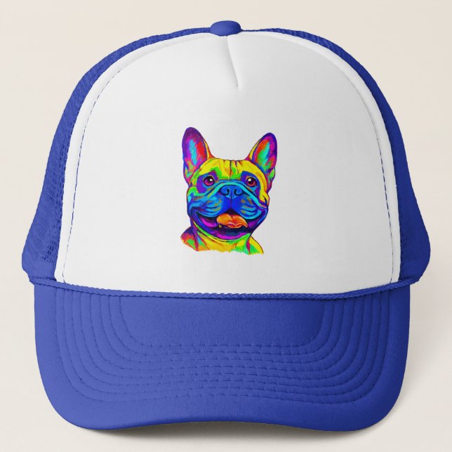 French Bulldog in Colors Trucker Hat (Front)