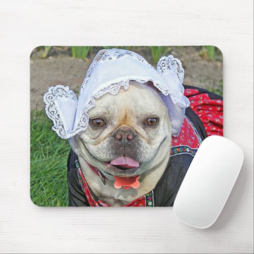 French Bulldog In Dutch Costume Mouse Pad