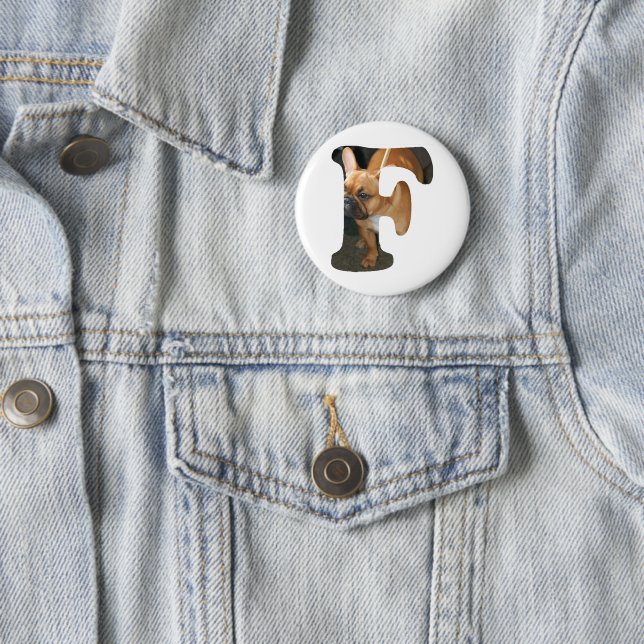 French Bulldog In F Button (In Situ)