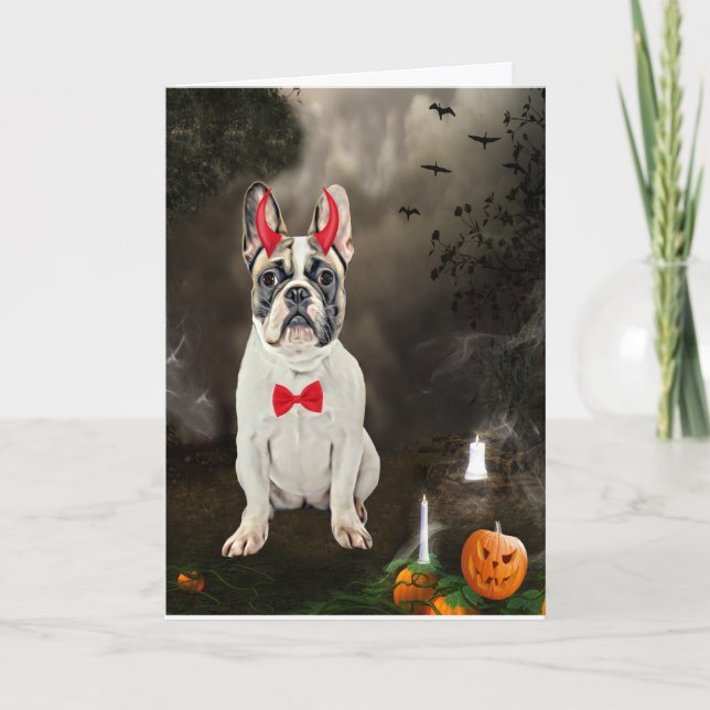 French Bulldog in Halloween Costume  Card (Front)
