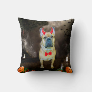 French Bulldog in Halloween Costume Throw Pillow