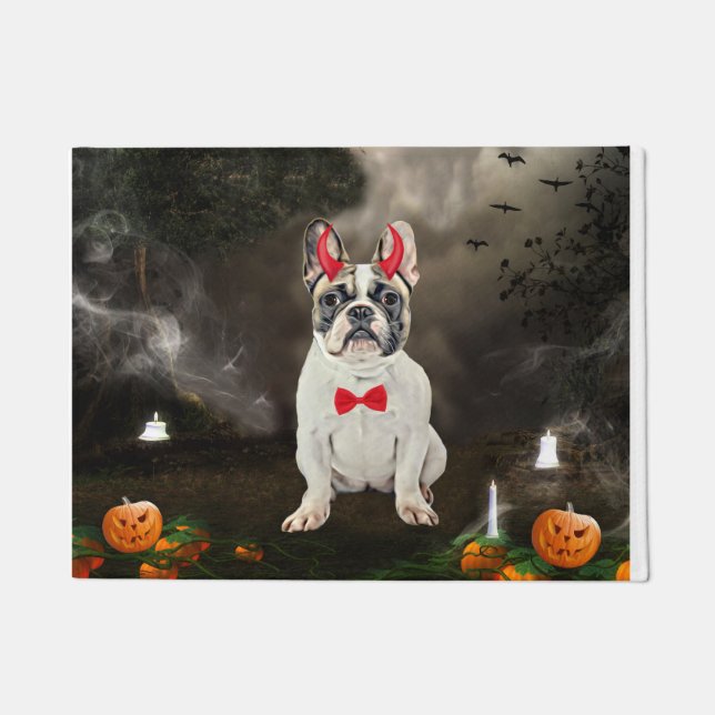 French Bulldog in Halloween Doormat (Front)