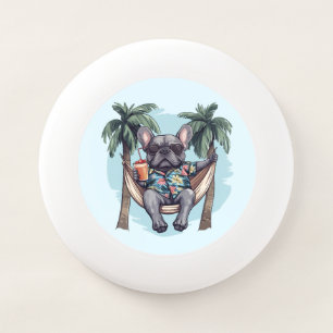 French Bulldog In Hawaiian Top Wham-O Frisbee