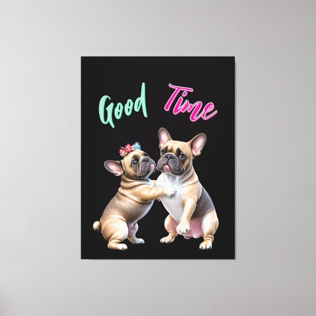French Bulldog in love Valentine's Day  Canvas Print (Front)