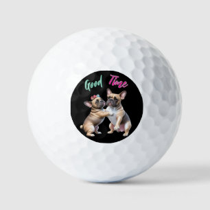 French Bulldog in love Valentine's Day Golf Balls