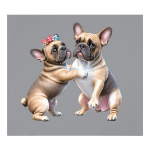 French Bulldog in love Valentine's Day  Photo Print