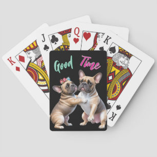 French Bulldog in love Valentine's Day Poker Cards