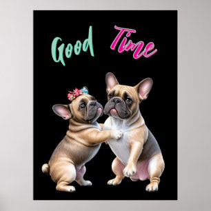 French Bulldog in love Valentine's Day  Poster