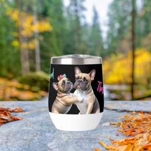 French Bulldog in love Valentine's Day Thermal Wine Tumbler