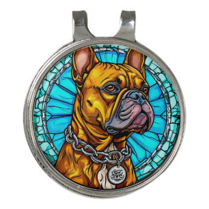 French Bulldog in Ornate Design Golf Hat Clip