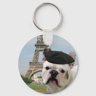 French Bulldog in Paris keychain