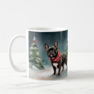 French Bulldog in Snow Christmas Coffee Mug