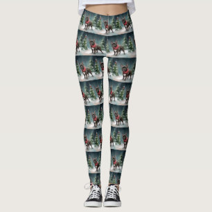 French Bulldog in Snow Christmas Leggings