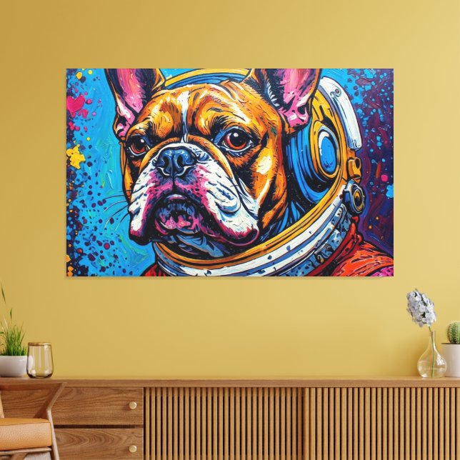 FRENCH BULLDOG IN SPACE 6 CANVAS PRINT (Insitu(LivingRoom))
