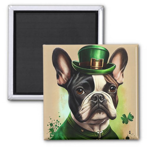 French Bulldog in St Patricks Day Dress Magnet