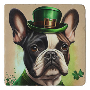 French Bulldog in St. Patrick's Day Dress Trivet