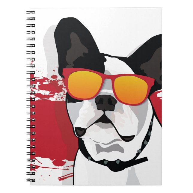 French Bulldog in Sunglasses Notebook (Front)