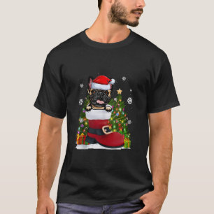 French Bulldog in the Shoe Santa Hat Ugly Christma T-Shirt