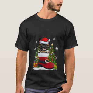 French Bulldog in the Shoe Santa Hat Ugly Christma T-Shirt