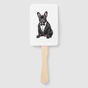French Bulldog in Tuxedo Hand Fan