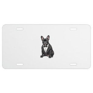 French Bulldog in Tuxedo License Plate