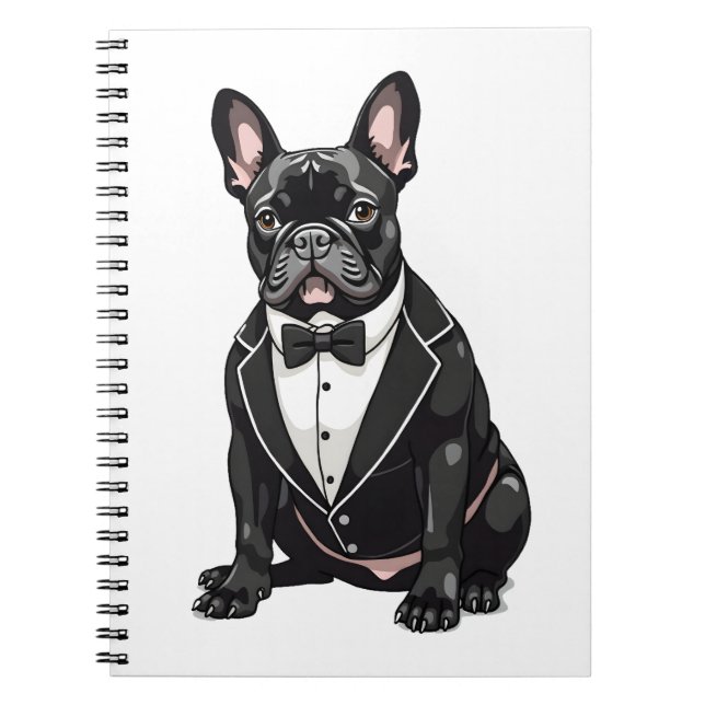 French Bulldog in Tuxedo Notebook (Front)