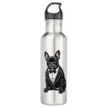 French Bulldog in Tuxedo Stainless Steel Water Bottle