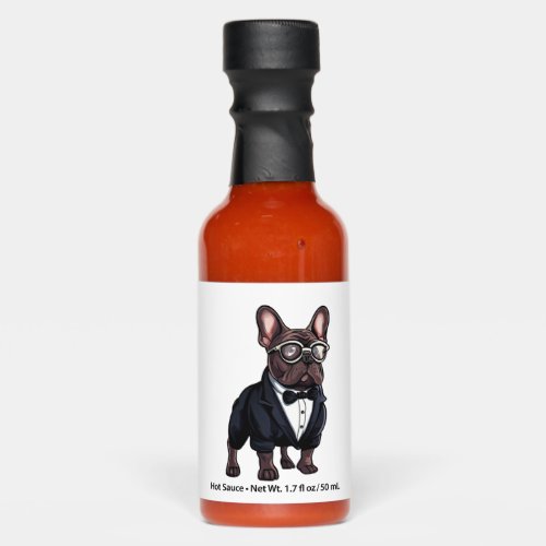 French Bulldog in Tuxedo Wearing Glasses Hot Sauces