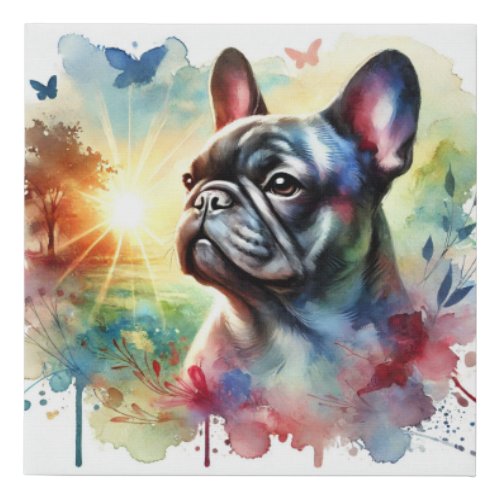French Bulldog in Watercolor 240624AREF129 _ Water Faux Canvas Print