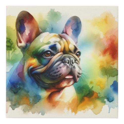 French Bulldog in Watercolor AREF907 _ Watercolor Faux Canvas Print