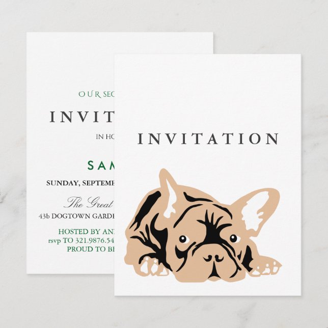French Bulldog Invitation (Front/Back)