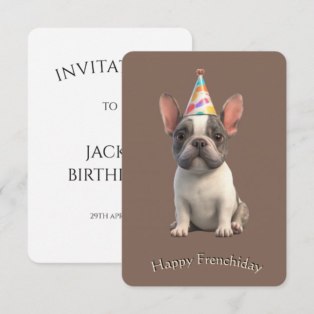 French Bulldog Invitation Card (Front/Back)
