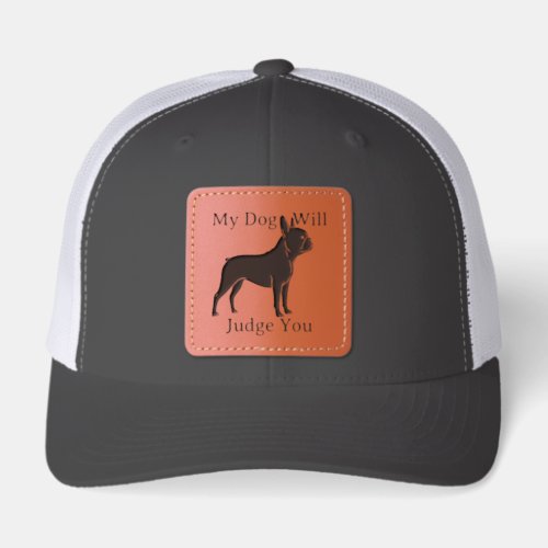French Bulldog Judge Leather Patch Hat