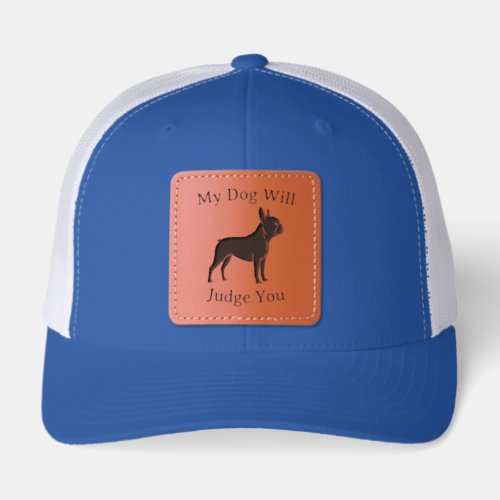 French Bulldog Judge Leather Patch Hat