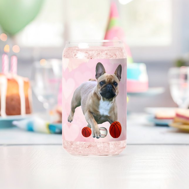 French Bulldog Jump French Bulldog Can Glass (Insitu (Birthday))