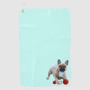 French Bulldog Jump Golf Towel
