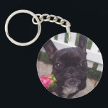 French Bulldog Keychain<br><div class="desc">It's me, Dexter the Dogster! You'll lose track of your keys again when my cute mug is attached to them!</div>