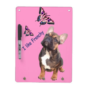 French Bulldog Keychain with Pen Dry-Erase Board