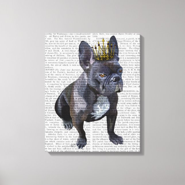 French Bulldog King Canvas Print (Front)