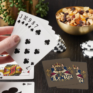 French Bulldog King Royal Dog Design Poker Cards